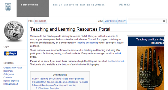 Teaching and Learning Resources Portal Screenshot