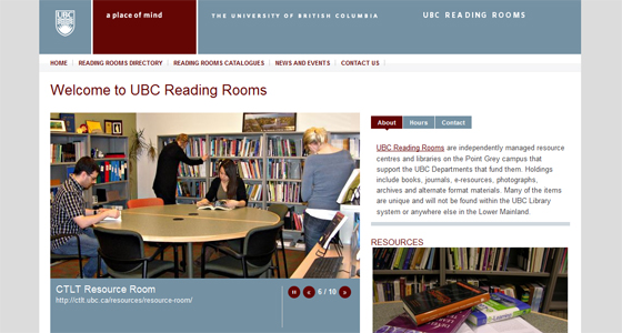 UBC-Reading-Rooms-Website-Screenshot